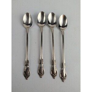 Oneida Community Stainless Steel Brahms Ice Tea Spoon 7.5" - Set of 4